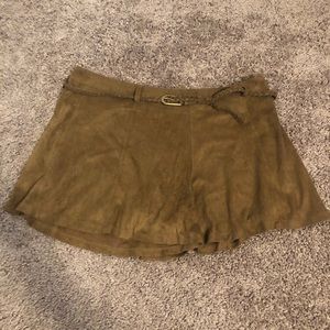 Brown suede shorts
